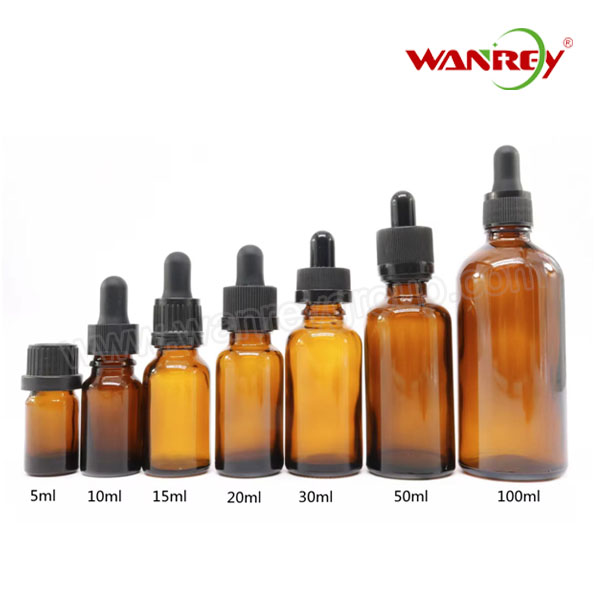 Amber Euro Essential Glass Bottle CR Dropper